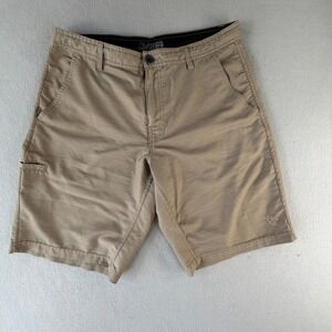 Da Hui Hybrid Collection Board Shorts Mens 32 Tan Check Quick Dry Surf Beach